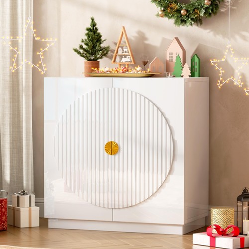 High gloss white - high, sideboard